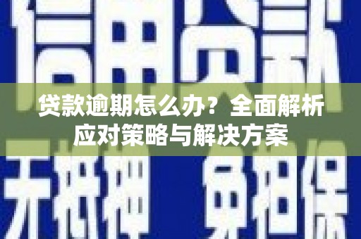 温宿贷款逾期怎么办？全面解析应对策略与解决方案