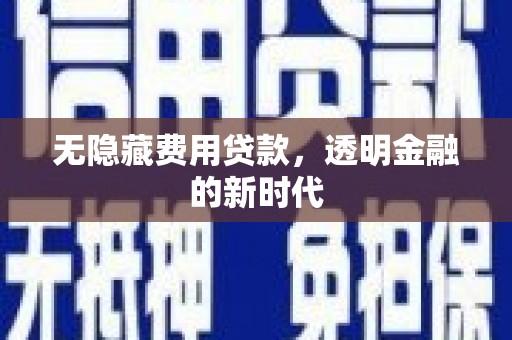 温宿无隐藏费用贷款，透明金融的新时代