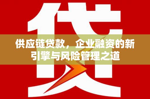温宿供应链贷款，企业融资的新引擎与风险管理之道