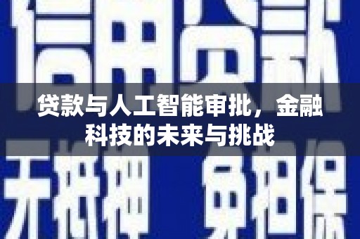 温宿贷款与人工智能审批，金融科技的未来与挑战