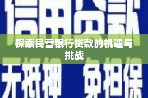 温宿探索民营银行贷款的机遇与挑战