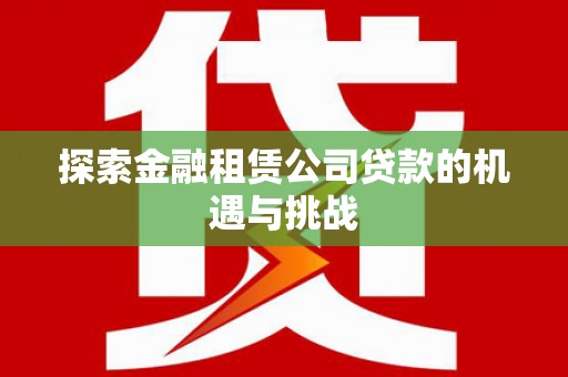 温宿探索金融租赁公司贷款的机遇与挑战