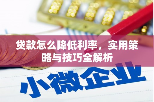 温宿贷款怎么降低利率，实用策略与技巧全解析