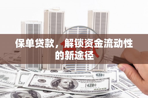 温宿保单贷款，解锁资金流动性的新途径