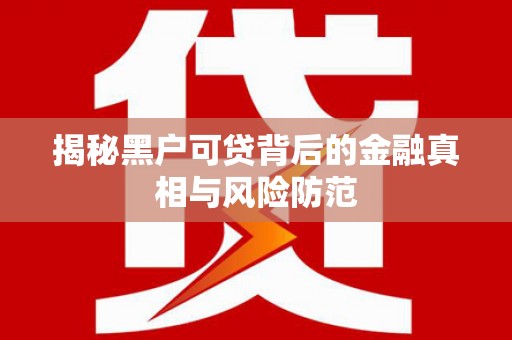温宿揭秘黑户可贷背后的金融真相与风险防范