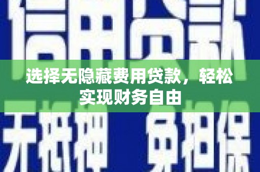 温宿选择无隐藏费用贷款，轻松实现财务自由