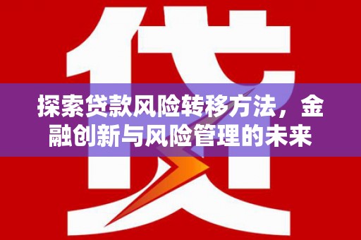 温宿探索贷款风险转移方法，金融创新与风险管理的未来