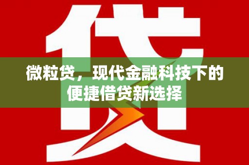温宿微粒贷，现代金融科技下的便捷借贷新选择