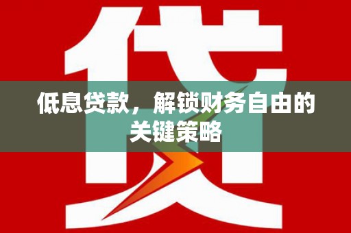 温宿低息贷款，解锁财务自由的关键策略