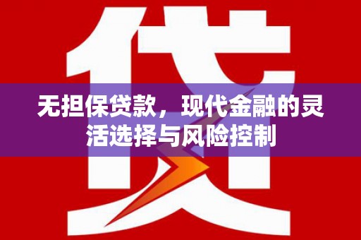 温宿无担保贷款，现代金融的灵活选择与风险控制