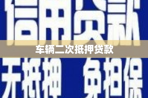 温宿车辆二次抵押贷款
