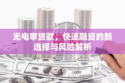 温宿无电审贷款，快速融资的新选择与风险解析