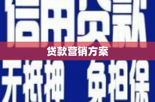 温宿贷款营销方案