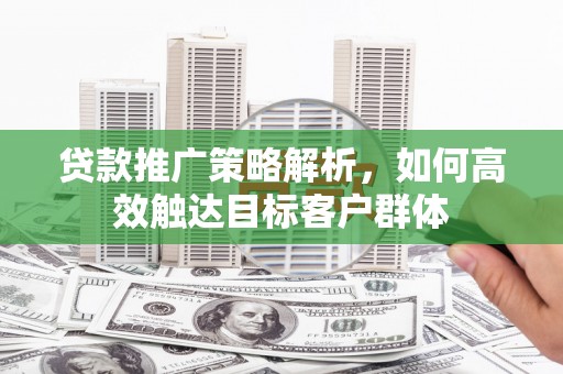温宿贷款推广策略解析，如何高效触达目标客户群体
