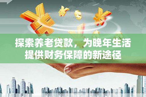 温宿探索养老贷款，为晚年生活提供财务保障的新途径