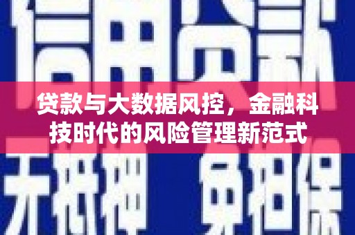 温宿贷款与大数据风控，金融科技时代的风险管理新范式