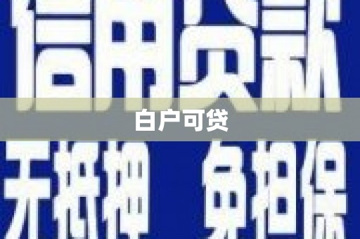 温宿白户可贷